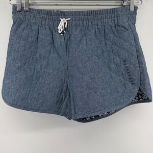 Polo Ralph Lauren Shorts Womens XXL Blue Quilted Chambray Floral Lining Casual